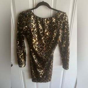 Dress the Population Lolita leopard sequin dress, sz M, fits more like a S